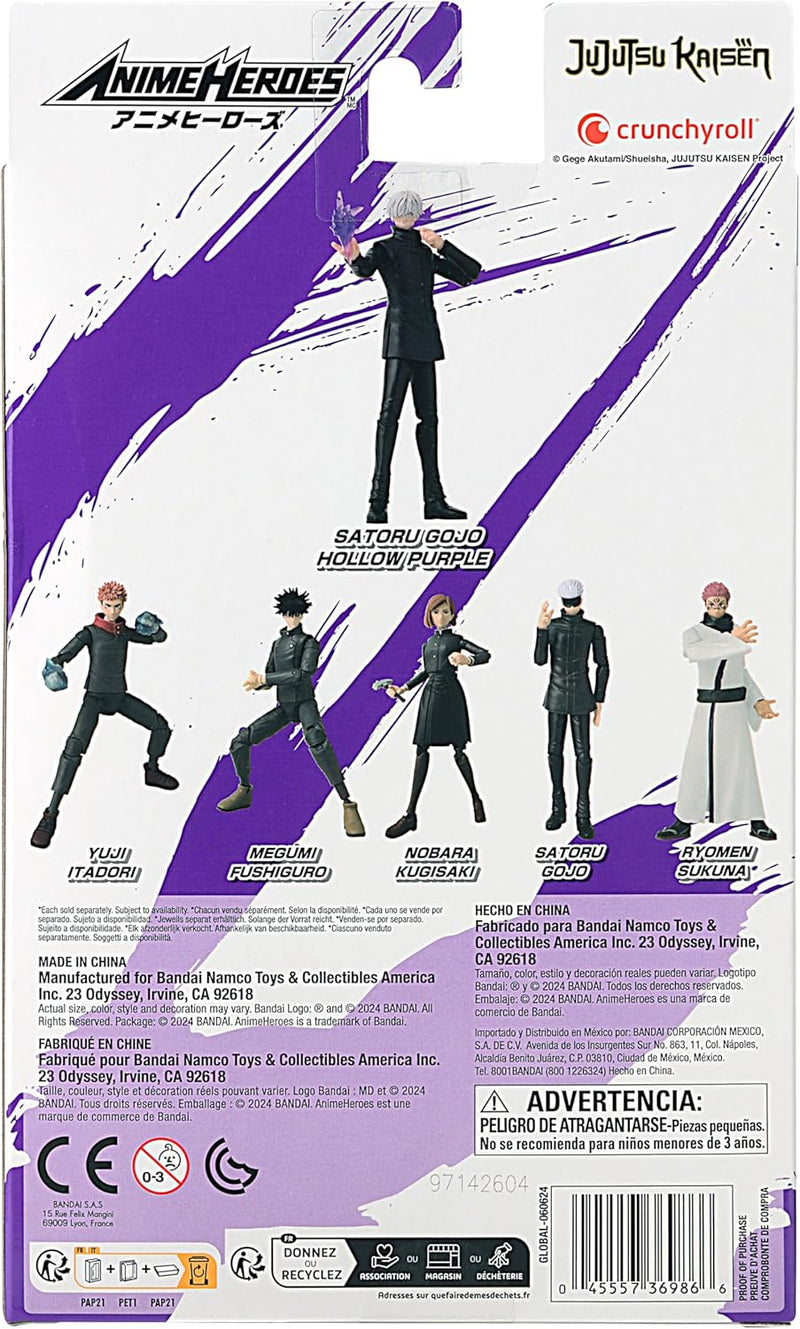 Anime Heroes: Jujutsu Kaisen - Gojo Satoru Hollow Purple Action Figure Toys & Games Bandai Namco