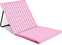Beach Mat Recliner with Pocket - Pink Stripes Home and Hardware just be