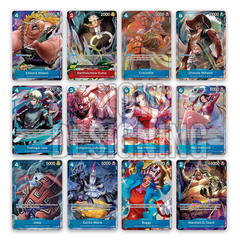 One Piece TCG: Seven Warlords of the Sea 12 Card Set w/ 9 Pocket Binder Card Game Bandai Namco