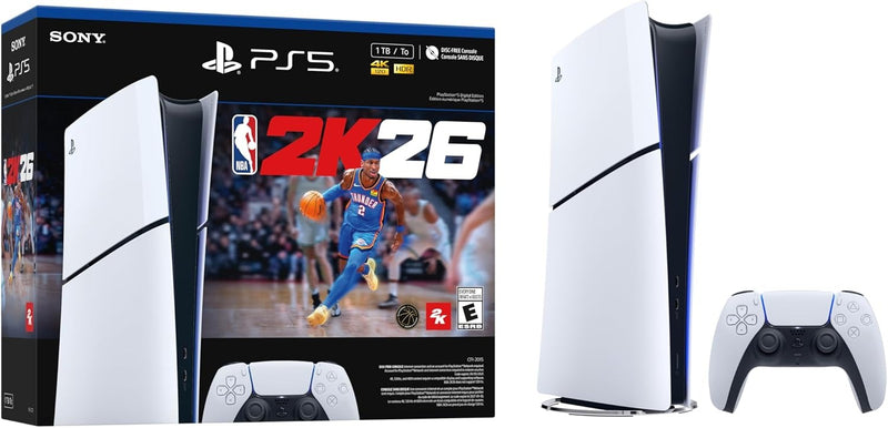 PlayStation 5 Slim Disc Free Digital Edition - NBA 2K26 Bundle [PlayStation 5 System] PlayStation 5 Hardware Sony