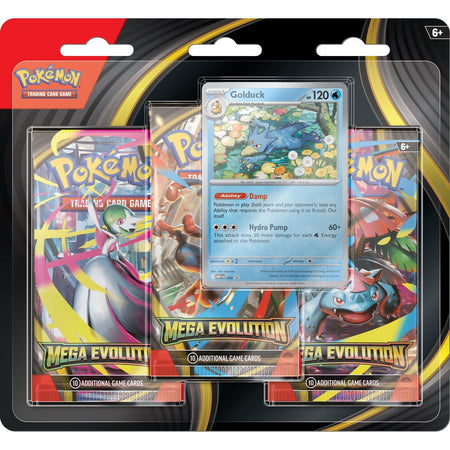 Pokemon TCG: Mega Evolution - Base Set 3 Booster Blister - Golduck Card Game Pokemon