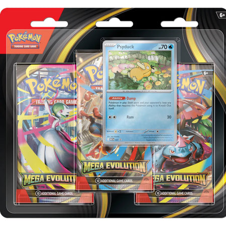 Pokemon TCG: Mega Evolution - Base Set 3 Booster Blister - Psyduck Card Game Pokemon