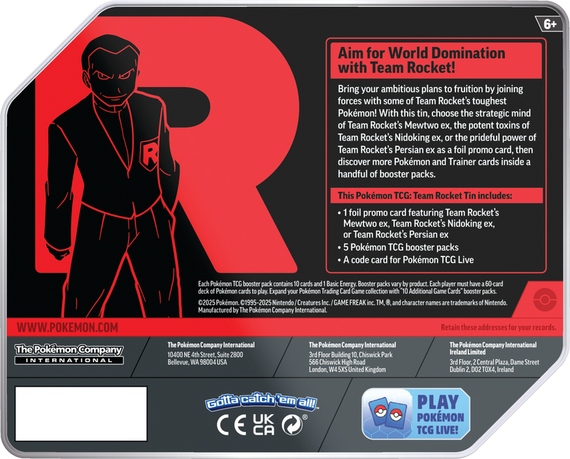 Pokemon TCG: Team Rocket Tin - Team Rocket’s Persian ex Card Game Pokemon