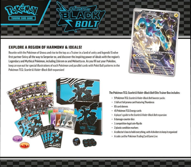 Pokemon TCG: Scarlet & Violet - Black Bolt Elite Trainer Box Card Game Pokemon