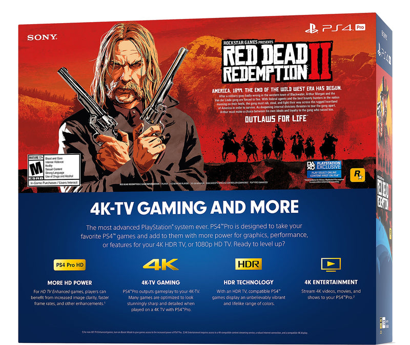 Sony PlayStation 4 Pro Console - Red Dead Redemption 2 Bundle - 1TB [PlayStation 4 System] PlayStation Systems Sony